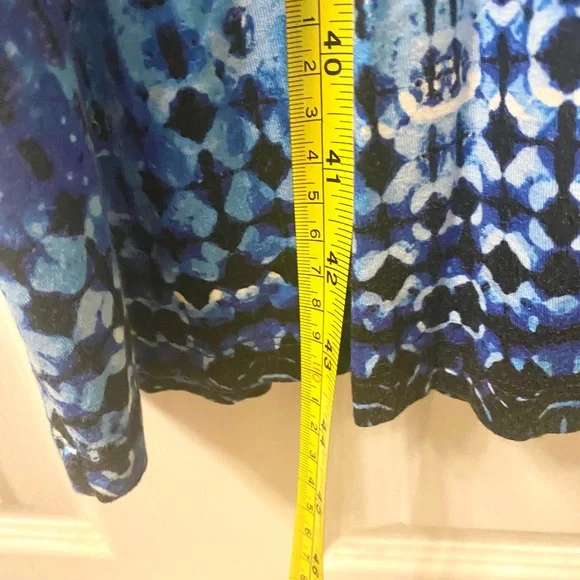 Spense Plus Size Blue Sleeveless V Neck Dress - Picture 7 of 8